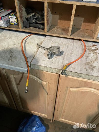 Ручка тормоза левая, со шлангом на питбайк