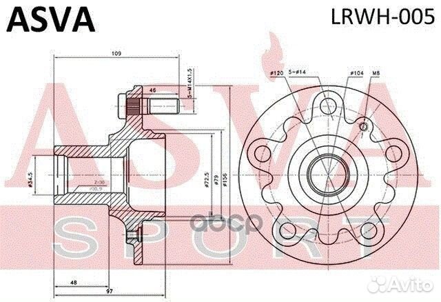 Ступица колеса перед/зад прав/лев lrwh-005
