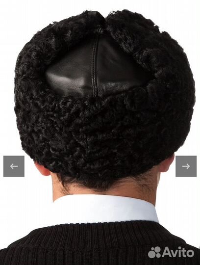 Шапка каракулевая с кожаным верхом