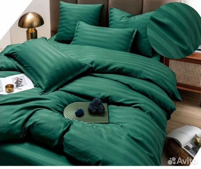 Постельное белье страйп сатин Евро размер