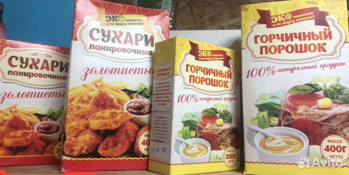 Сухари, крахмал, специи