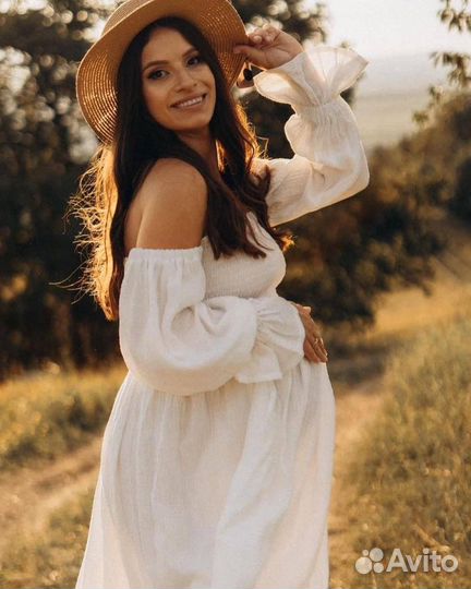 Муслиновое платье женское белое