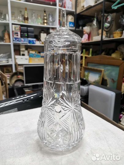 Кувшин хрустальный с крышкой 31 см (Ч)