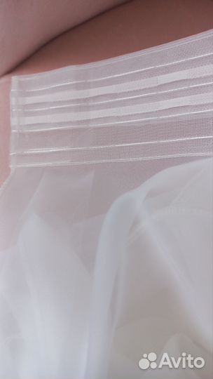 Готовый тюль вуаль 5 м на 2,5 с утяжелителем белый