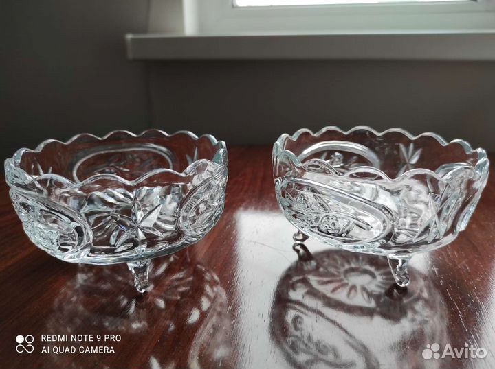 Конфетницы хрустальные на ножках