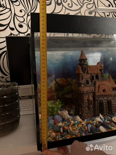 Аквариум (б/у) с фильтром,декором