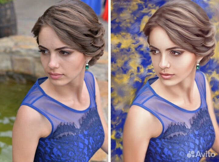 Портрет по фото на холсте