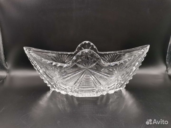 Конфетница Вазочка Ладья Хрусталь СССР