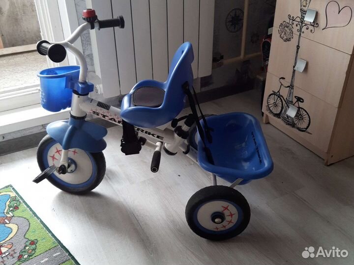 Велосипед трёхколесный, колеса боковые