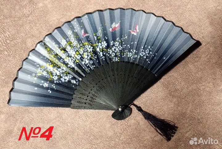 Веер из ткани+бамбук (есть 9 расцветок)