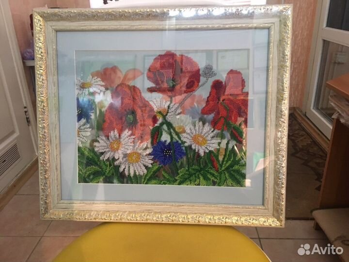 Вышивка бисером Маковое поле