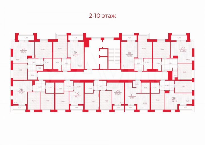 1-к. квартира, 47,1 м², 2/13 эт.