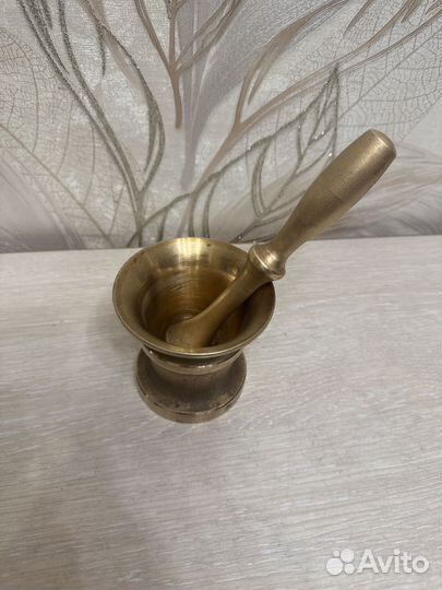 Ступка с пестиком латунь СССР