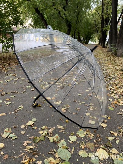 Зонт трость прозрачный