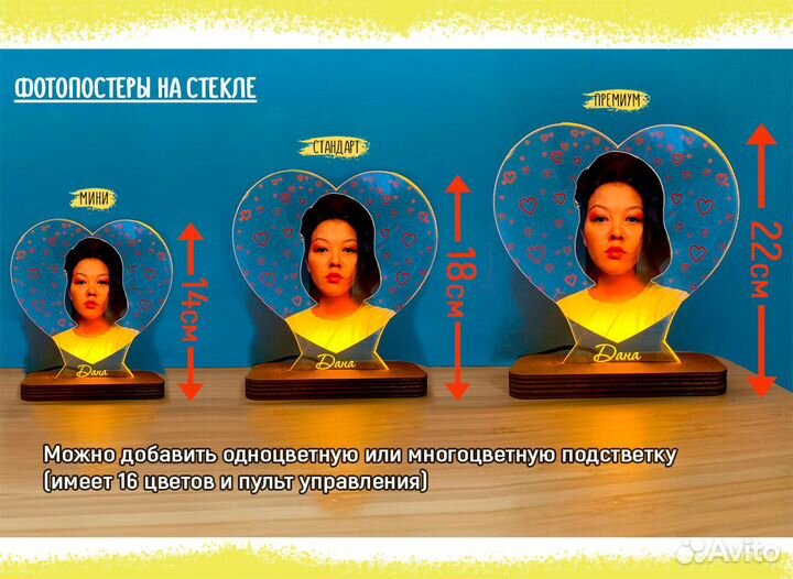 Постер рамка на стекле с фото (размеры) art097