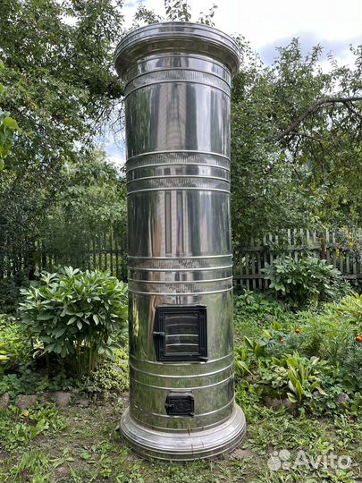 Футляр для круглой печи голандки из нержавейки