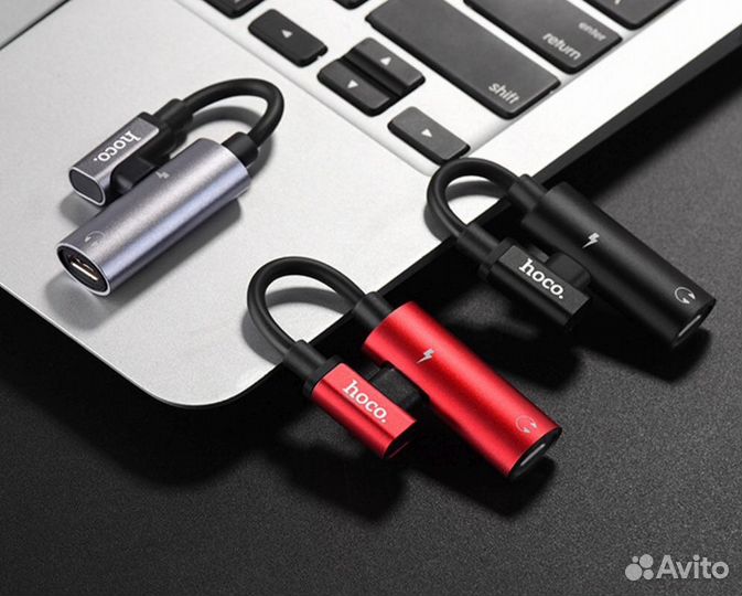 Аудио-переходник hoco LS18/кабель для apple