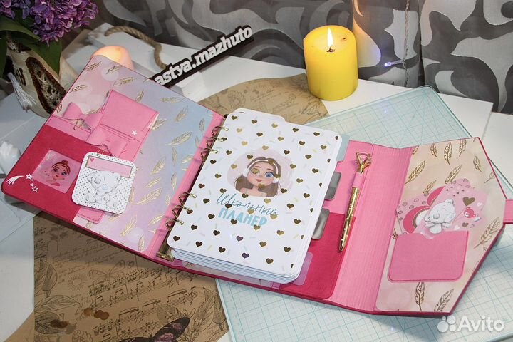 Яркий личный дневник для девочки (ручнаяработа
