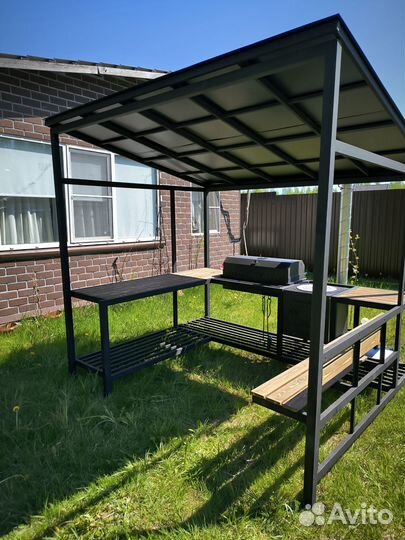 Мангал 2х2,5 м, беседка барбекю