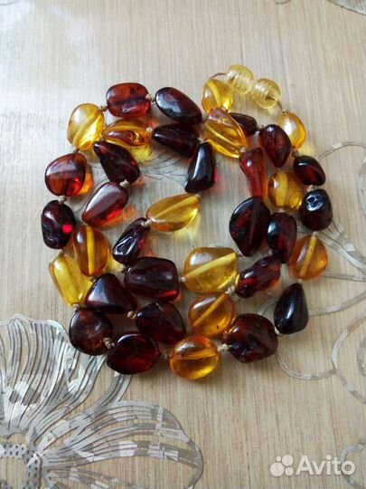 Янтарные бусы и браслет винтаж