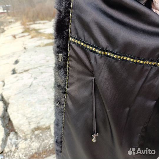 Шуба норковая с капюшоном 44- 46