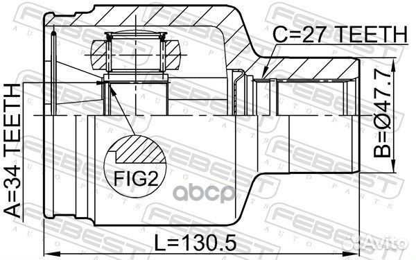 ШРУС внутренний к-кт SsangYong Kyron D20/D27/E23