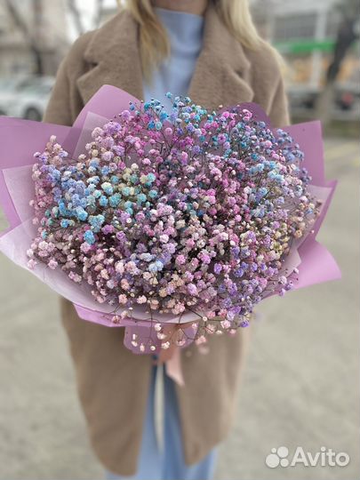 Букет радужной гипсофилы