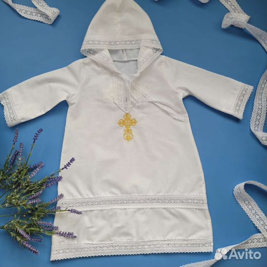 Крестильная рубашка новая с крылышками