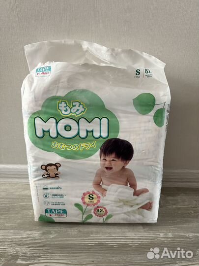 Подгузники Momi размер S (4-8кг)