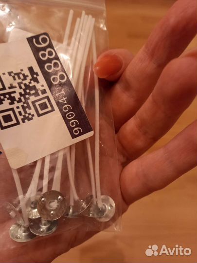 Фитиль вощеный с держателем, 10 шт