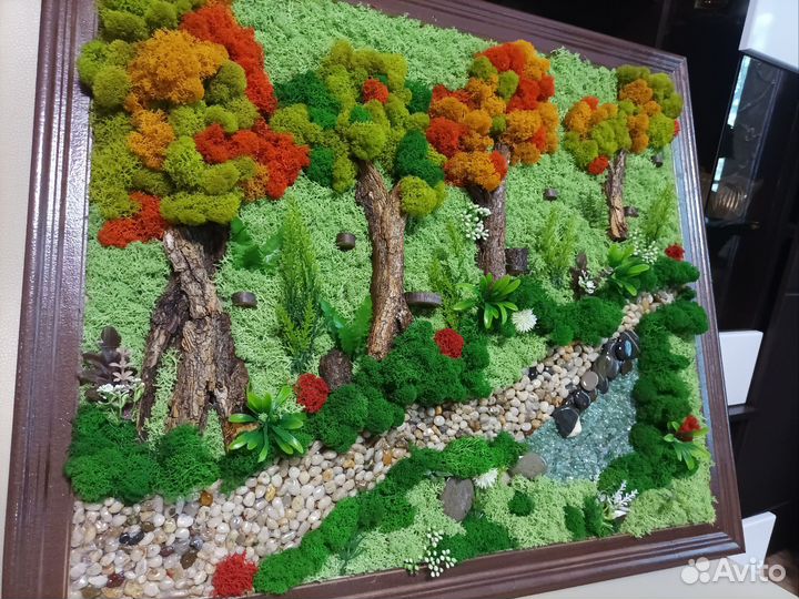 3d картина из мха. Лес