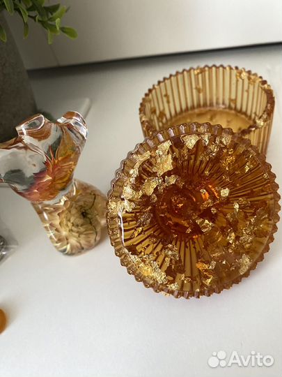 Шкатулка и статуэтка из эпоксидной смолы