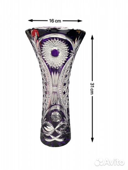 Хрустальная ваза лотос