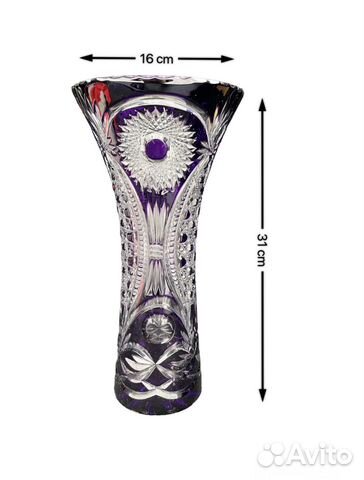 Хрустальная ваза лотос