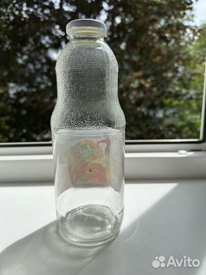 Бутылка банка стеклянная 1л с крышкой