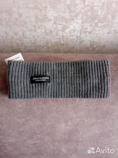 Новый тёплый трикотажный ободок