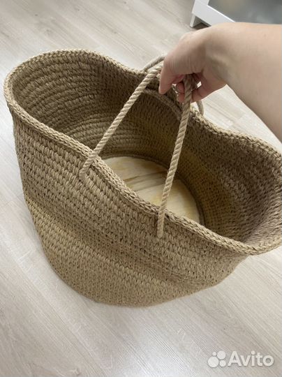 Корзина джутовая большая с ручками