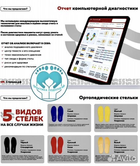 Изготовление индивидуальных ортопедических стелек