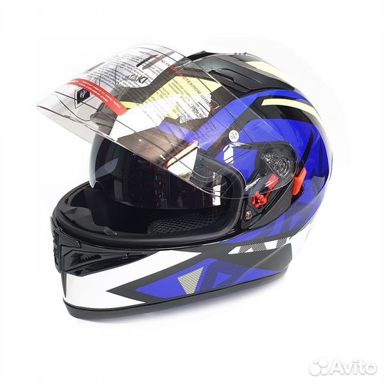 Шлем Ataki JK316 Route синий/Hi-Vis желтый