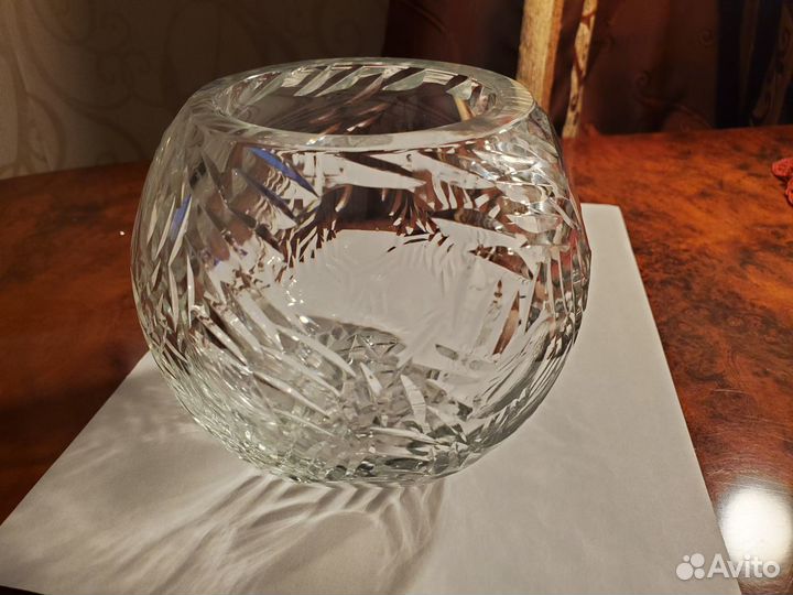 Ваза хрустальная времен СССР Гусь-хрустальный
