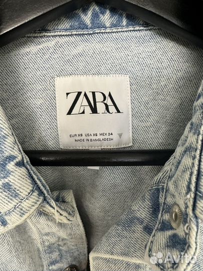 Джинсовая рубашка zara