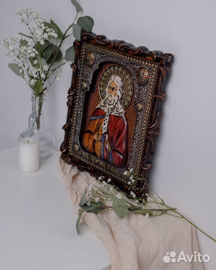 Икона Святого Ильи Пророка 32х25 см