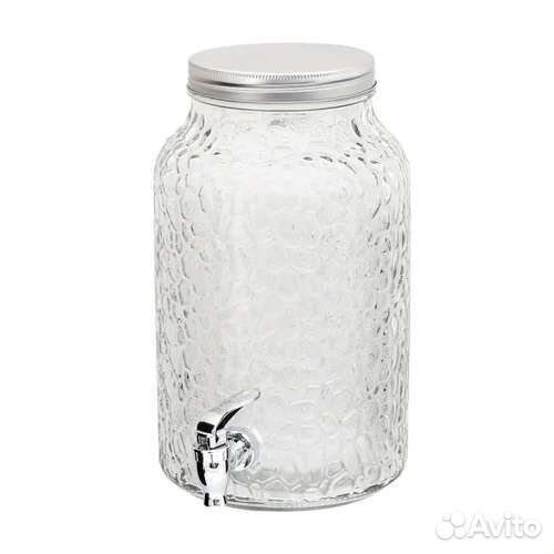 Банка стеклянная с крышкой и краником 6л