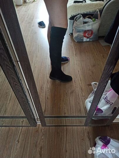 Ботфорты замшевые