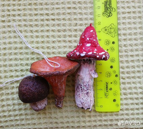 Елочная игрушка.Набор 3 штуки.Гриб.Ручная работа