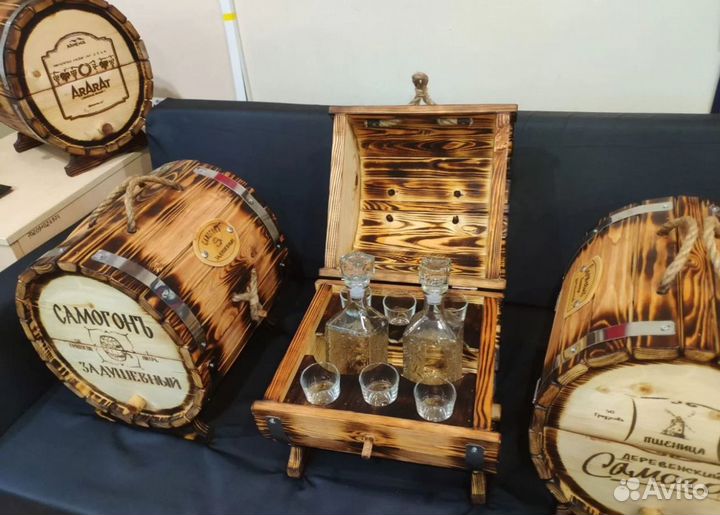 Мини бар Бочка дерево ручная работа