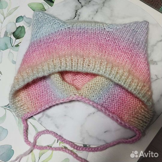 Аксессуары вязаные: шаль/набор шапка+платок/шапка