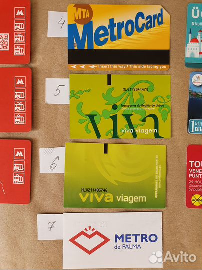 Транспортные карты билеты РФ США Нью-Йорк Лиссабон