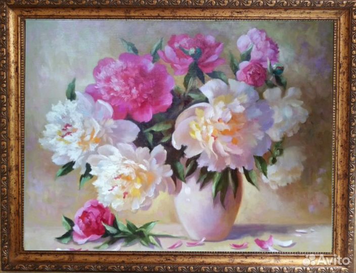 Картина букет пионов