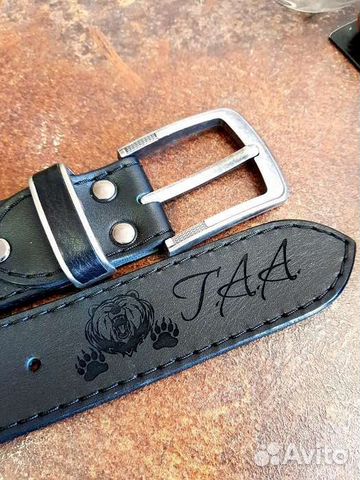 Ремень кожаный с гравировкой